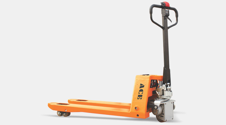 ACE Durable Semiielectric Pallet Truck for Material Storage and Handling in warehouse 